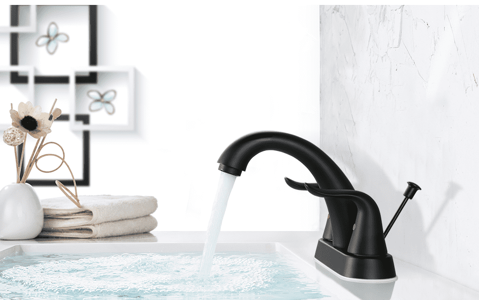 centerset matte black bathroom sink faucet double handle