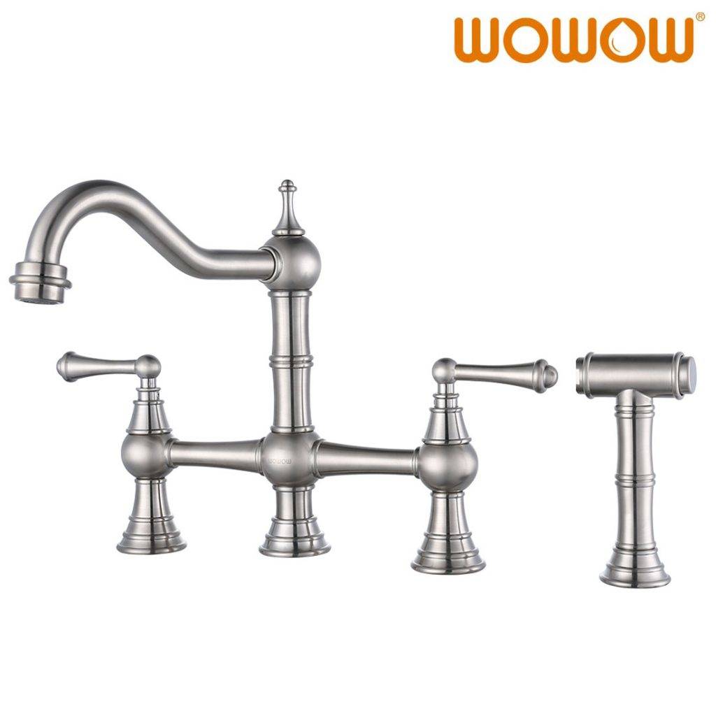 Bridge Kitchen Faucet With Pull Down Spray Bridge Kitchen Faucet 2385