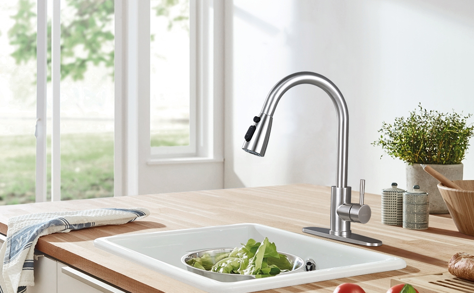 wowow top rated pull down kitchen faucets single hole 6