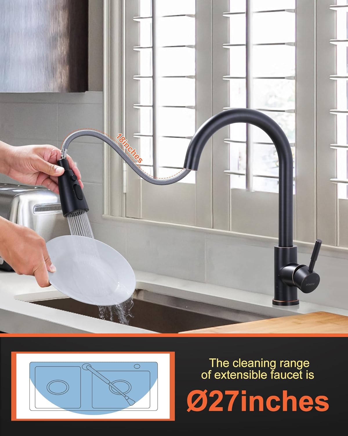 wowow oil rubbed bronze kitchen faucet 3