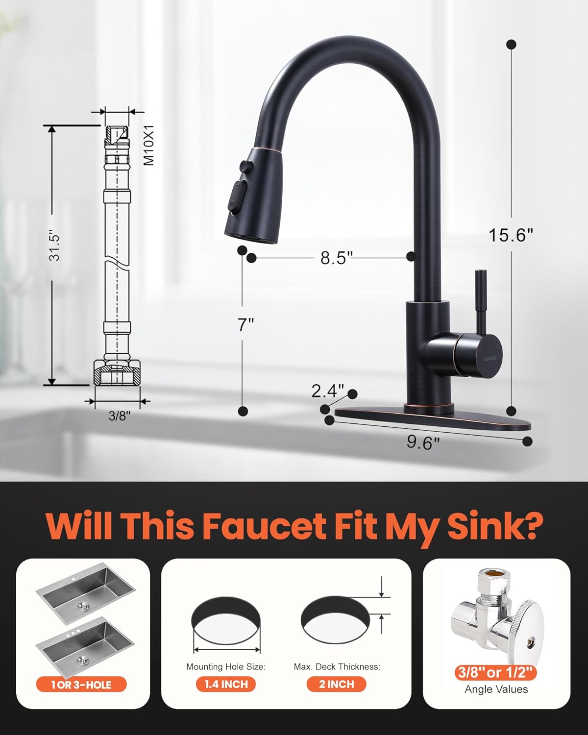wowow oil rubbed bronze kitchen faucet 4