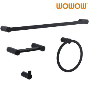 wowow 4 piece bathroom hardware set matte black