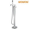wowow chrome floor mount freestanding tub faucet with hand shower 2