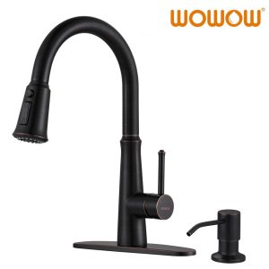 pull down kitchen faucet with soap dispenser