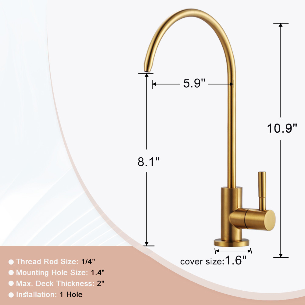 wowow brushed gold stainless steel kitchen water filter faucet 1