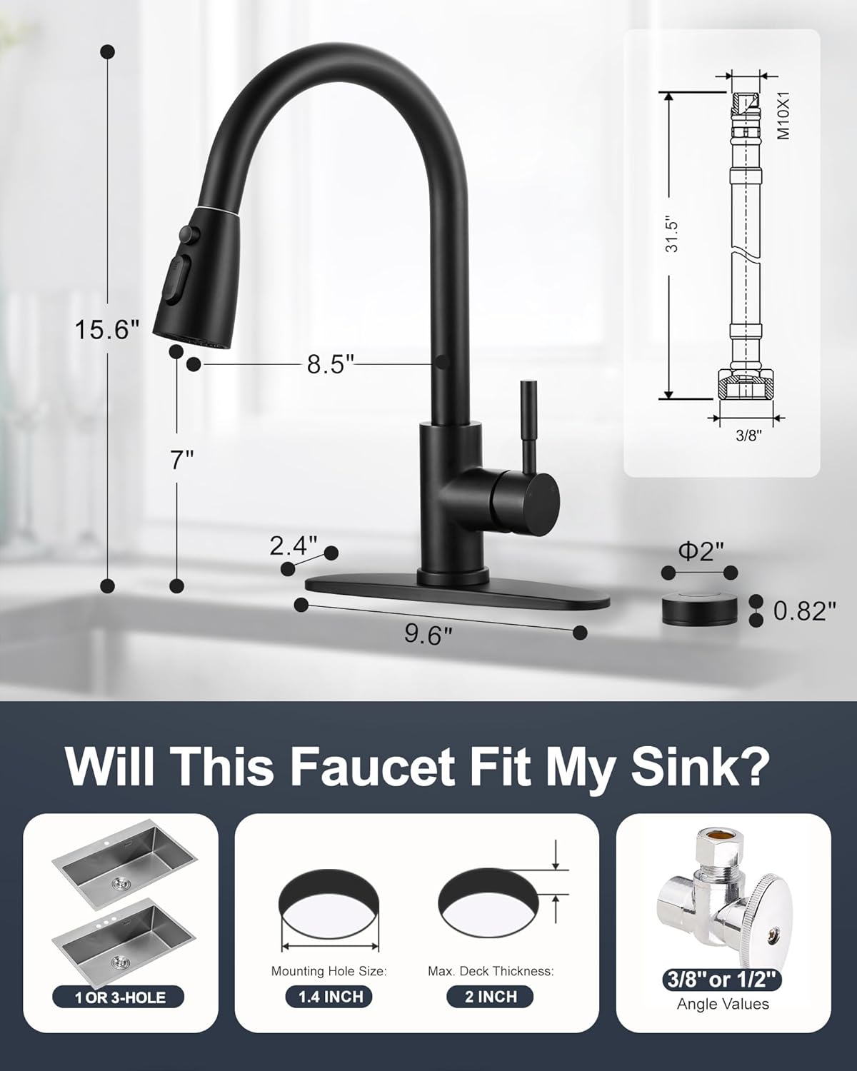 wowow matte black mobile motion sensor touchless kitchen sink faucet with pull down sprayer 7