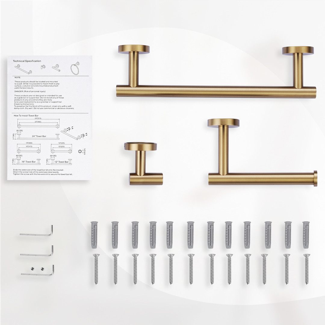 Wall Mounted Bathroom Hardware Set 6