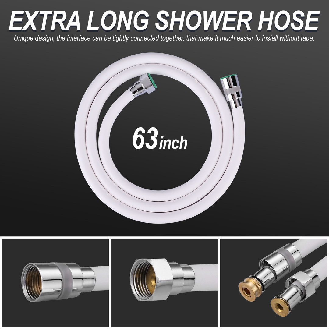 extra long pvc shower hose replacement 23