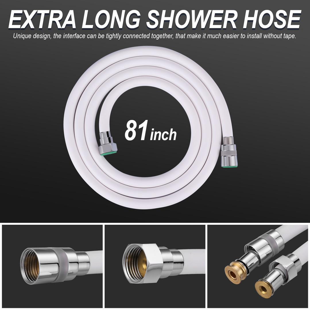 extra long pvc shower hose replacement 24