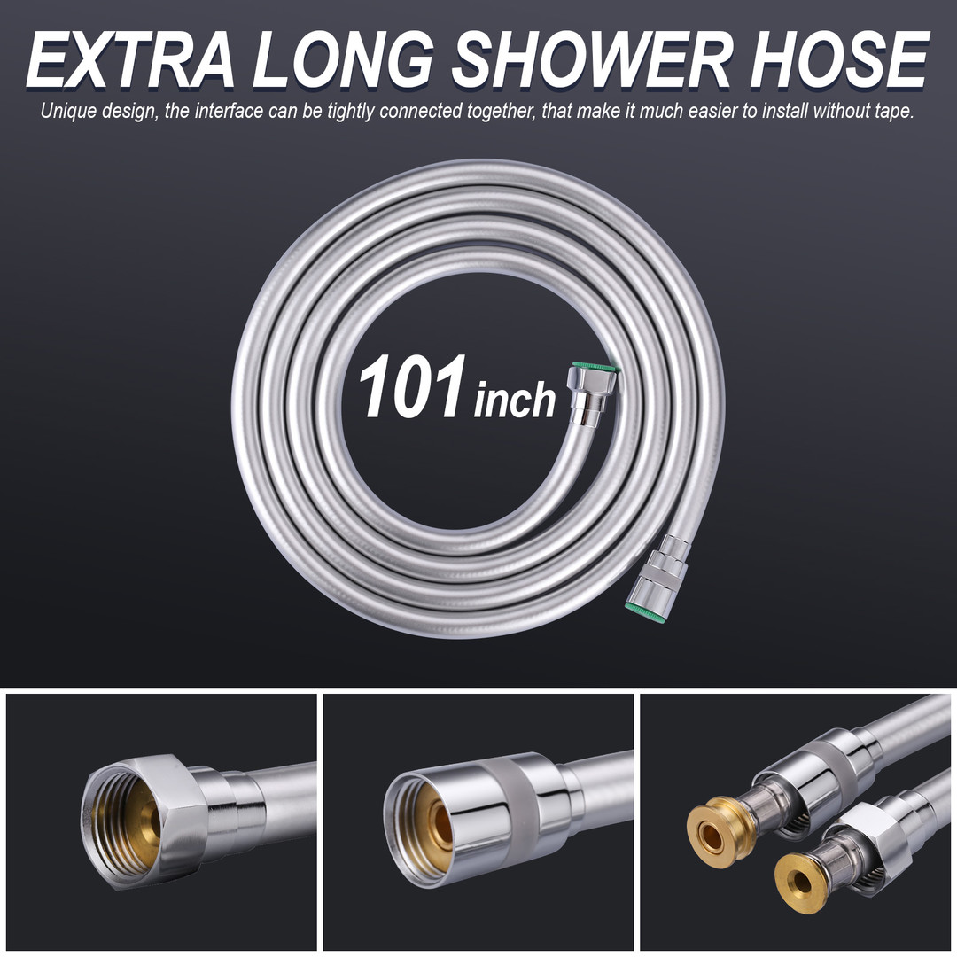 extra long pvc shower hose replacement 5