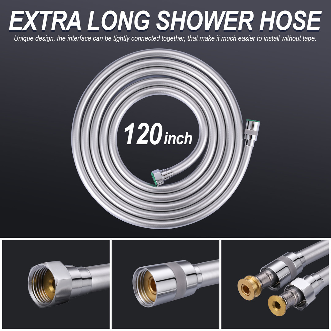 extra long pvc shower hose replacement 6