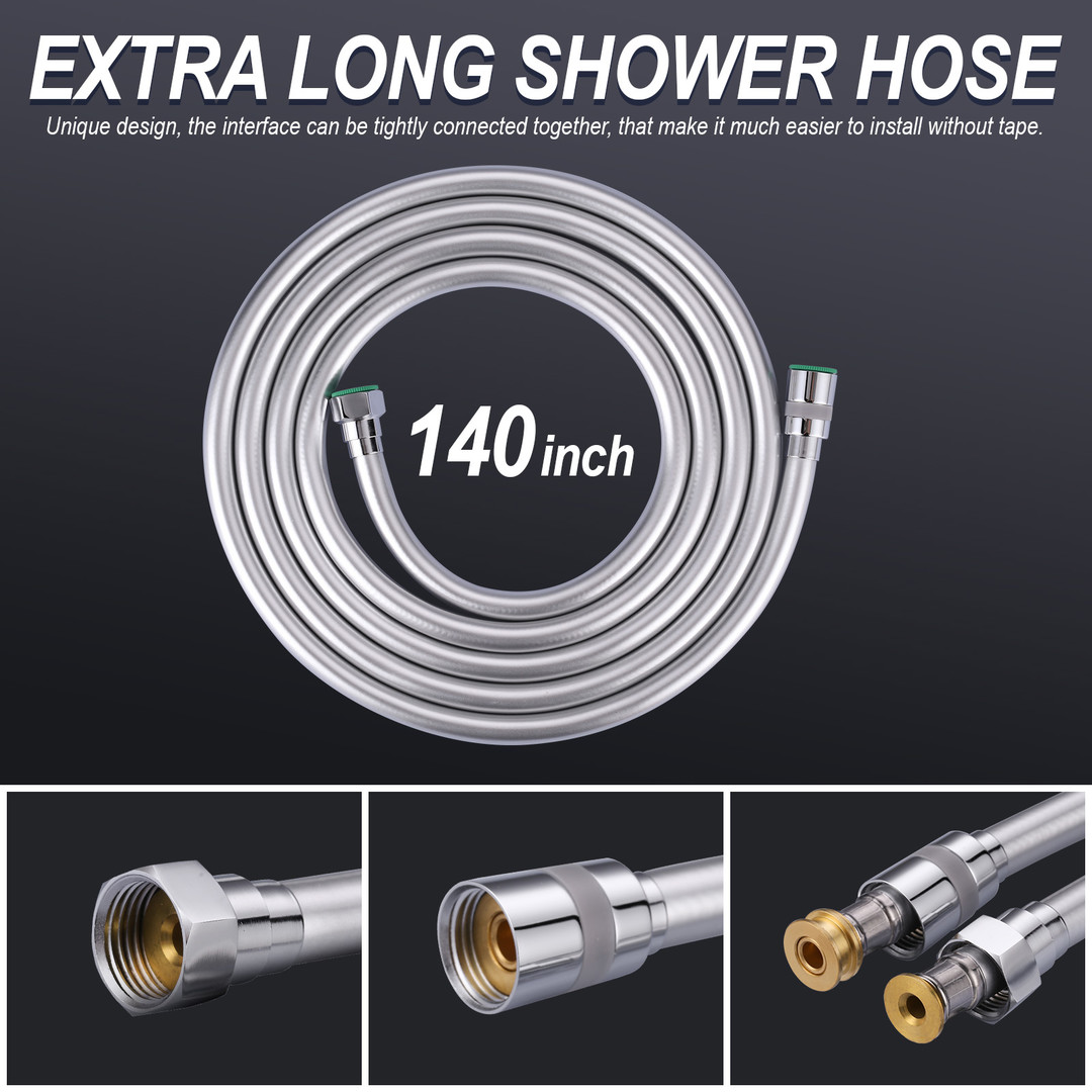 extra long pvc shower hose replacement 7