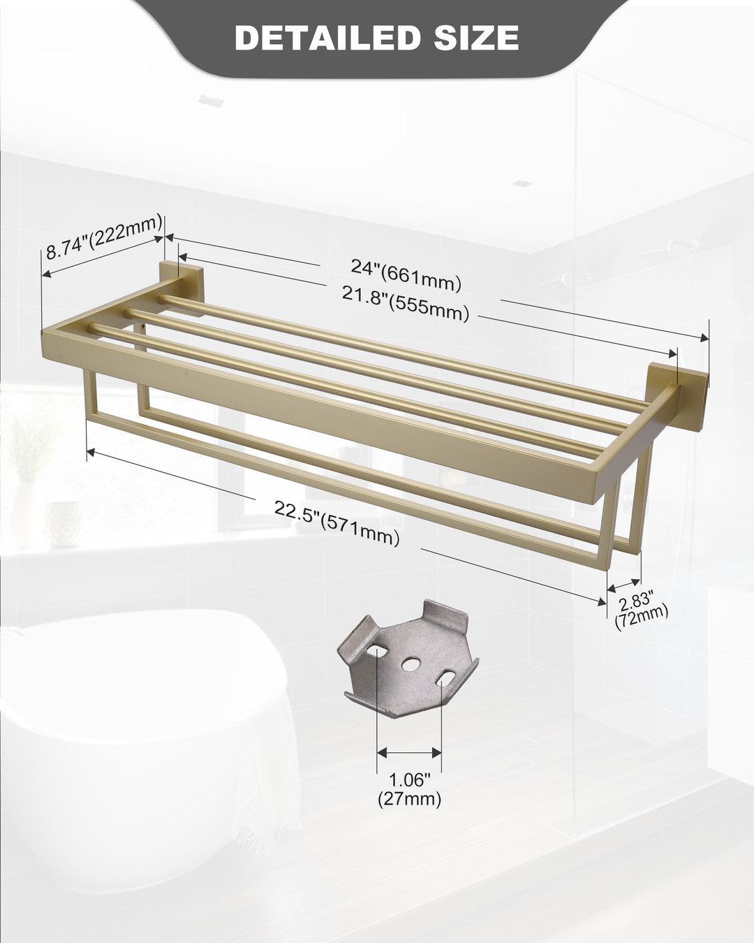 wall mounted towel rack with dual rows 25