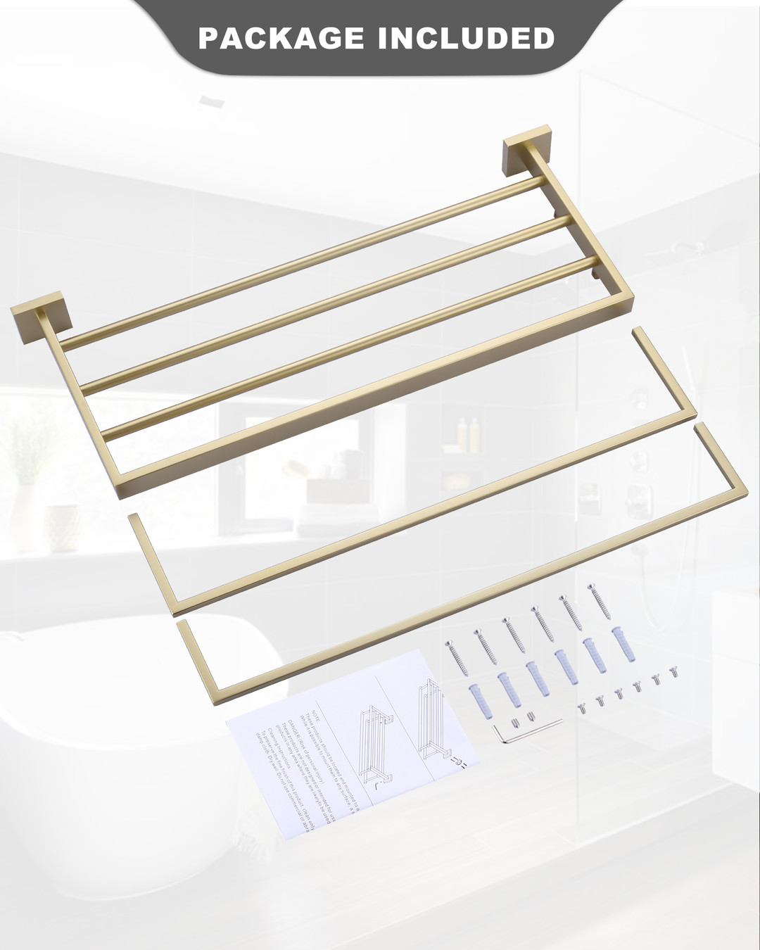 wall mounted towel rack with dual rows 26