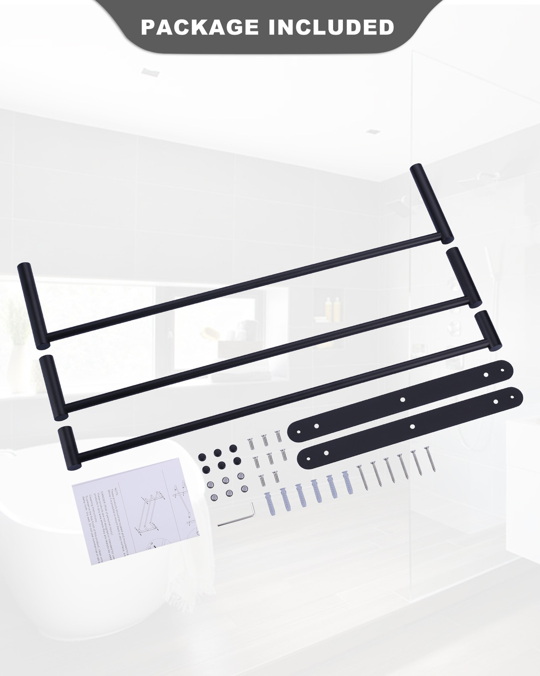 wowow 24 in 3 tier wall mounted towel rack 14