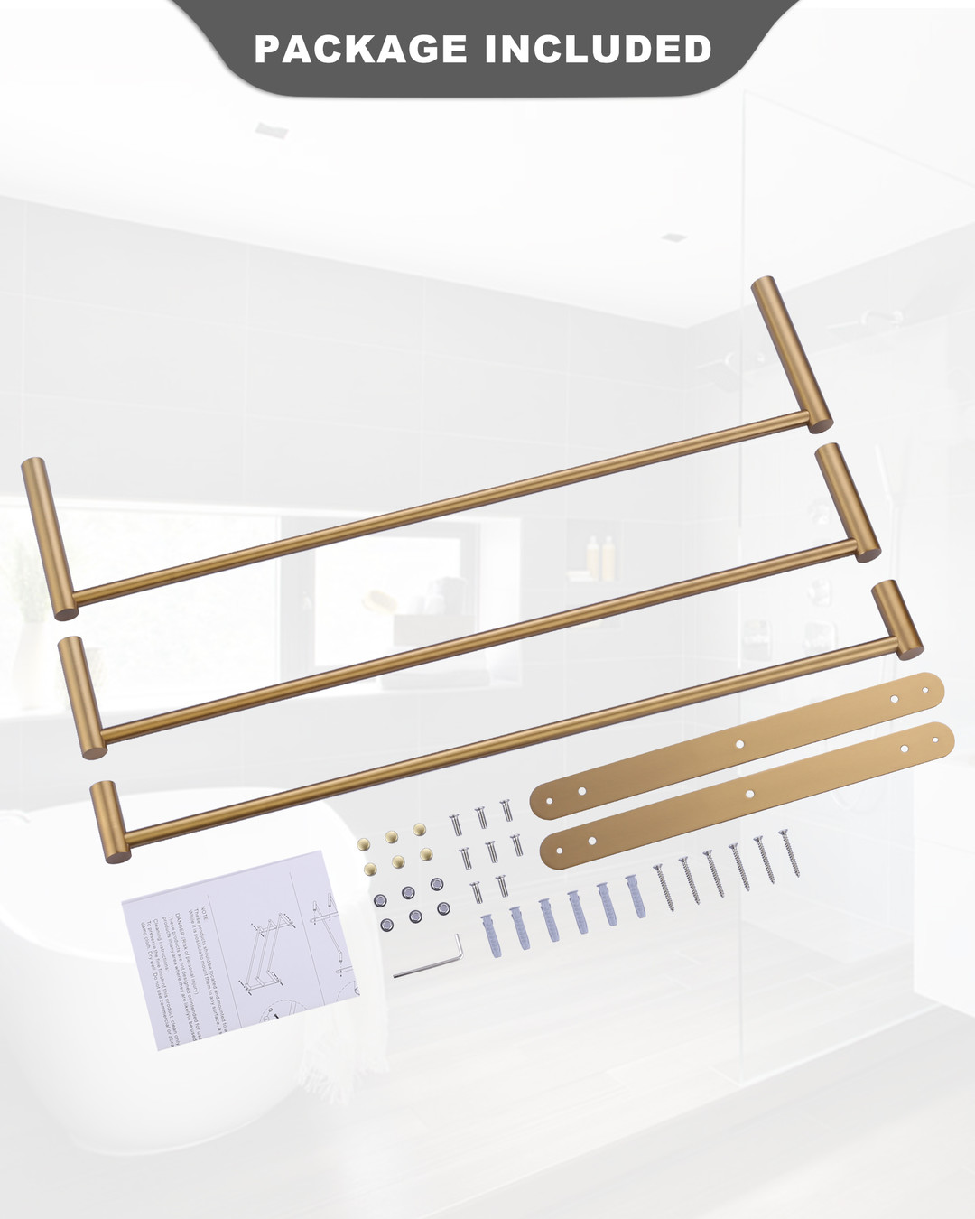 wowow 24 in 3 tier wall mounted towel rack 21