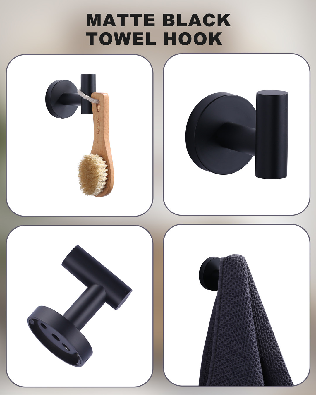 wowow 3 piece bathroom hardware set including towel rack towel ring toilet paper holder 11