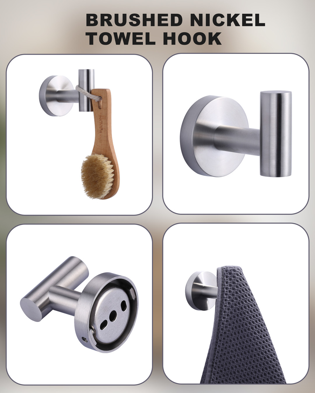 wowow 3 piece bathroom hardware set including towel rack towel ring toilet paper holder 5