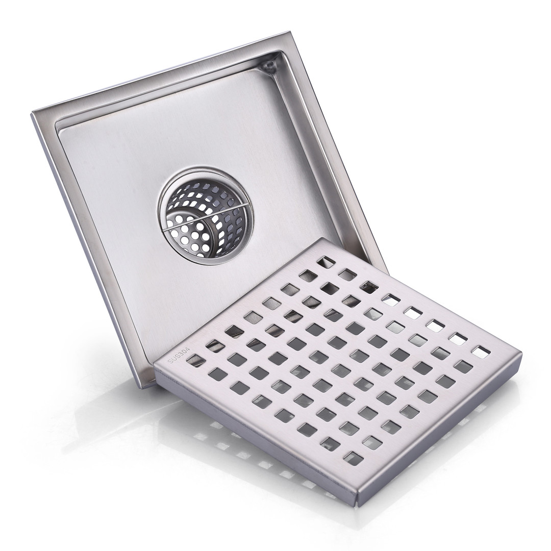 wowow 5 9 inch stainless steel square shower drain with strainer 1