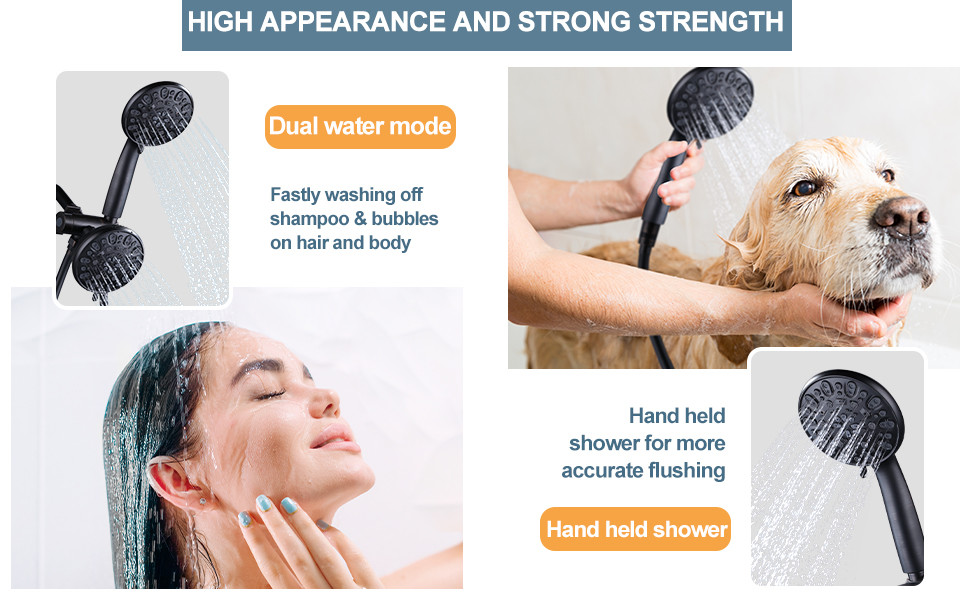 wowow 7 setting mode oil rubbed bronze dual rain shower head system with handheld 12