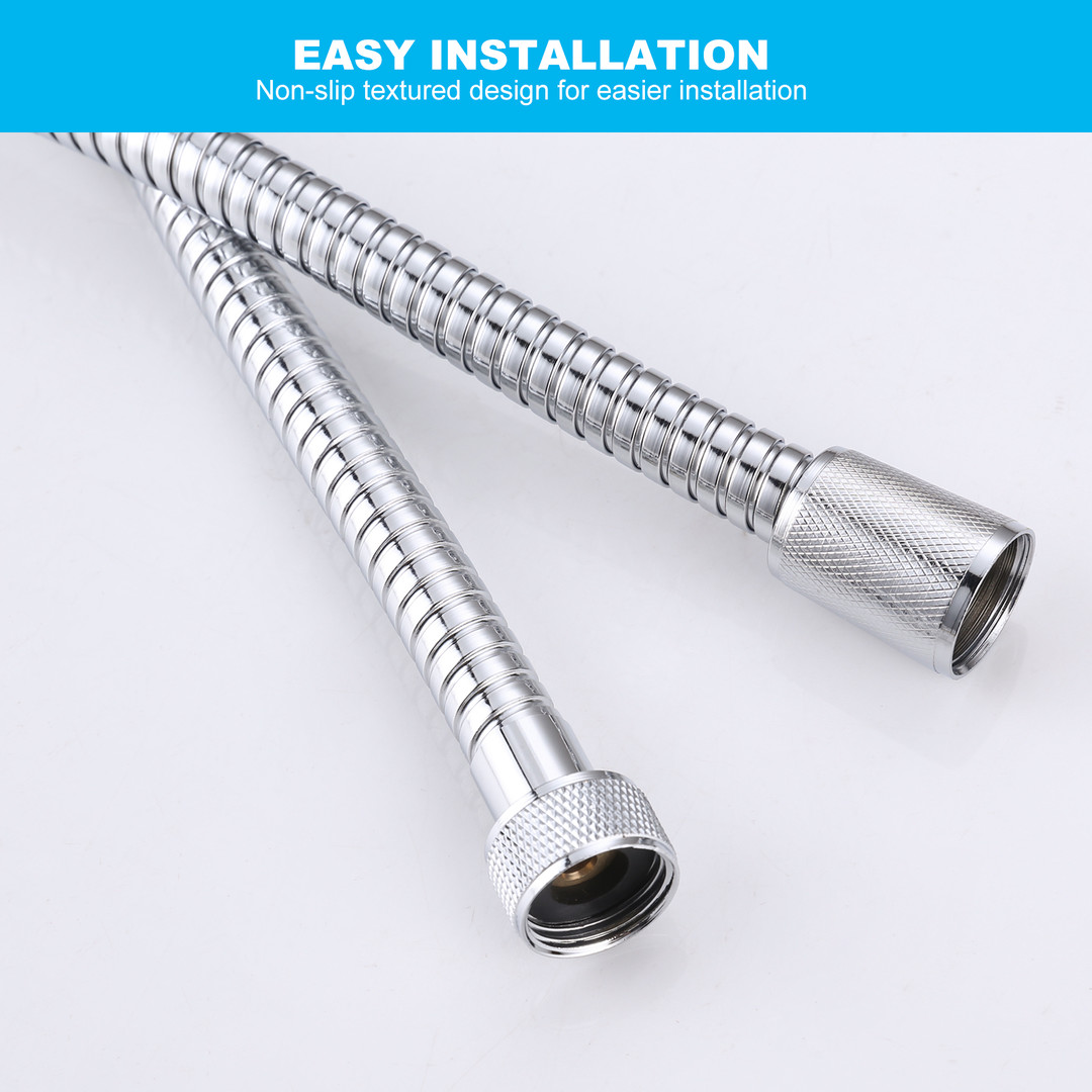 wowow stainless steel replacement shower hose in chrome 5