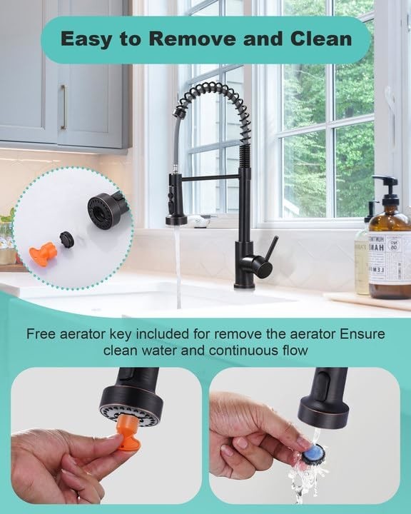 3 function kitchen faucet sprayer head replacement with 9 adapters 1