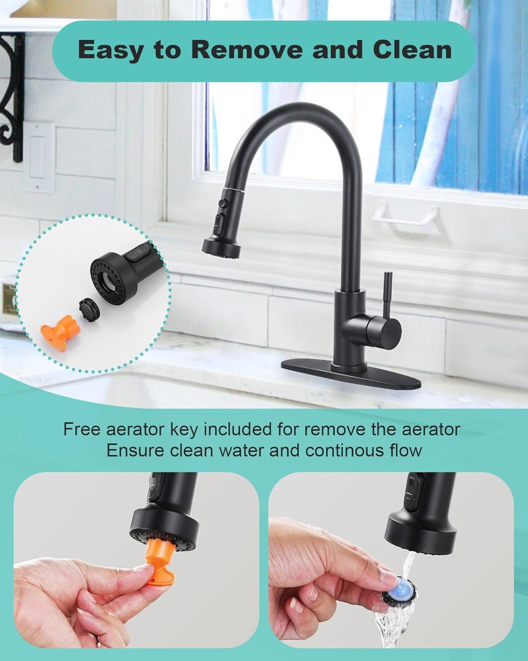 3 function kitchen faucet sprayer head replacement with 9 adapters 20