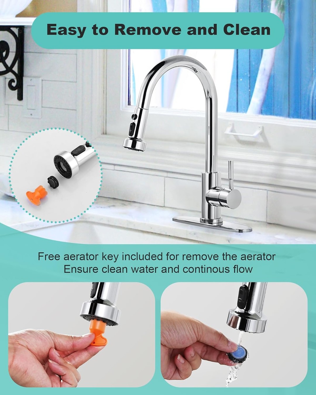 3 function kitchen faucet sprayer head replacement with 9 adapters 8