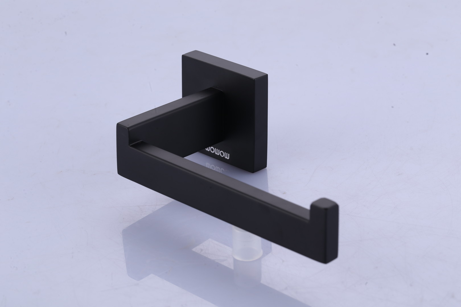 wowow matte black wall mount single arm bathroom toilet paper holder 3