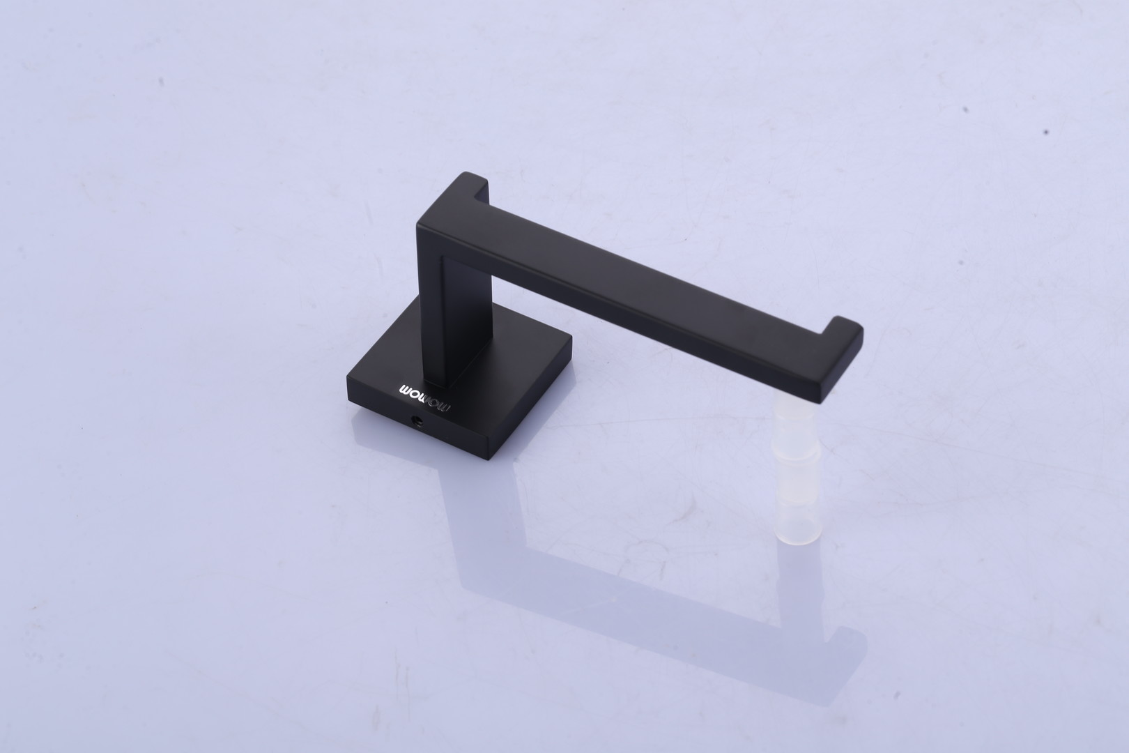 wowow matte black wall mount single arm bathroom toilet paper holder 6