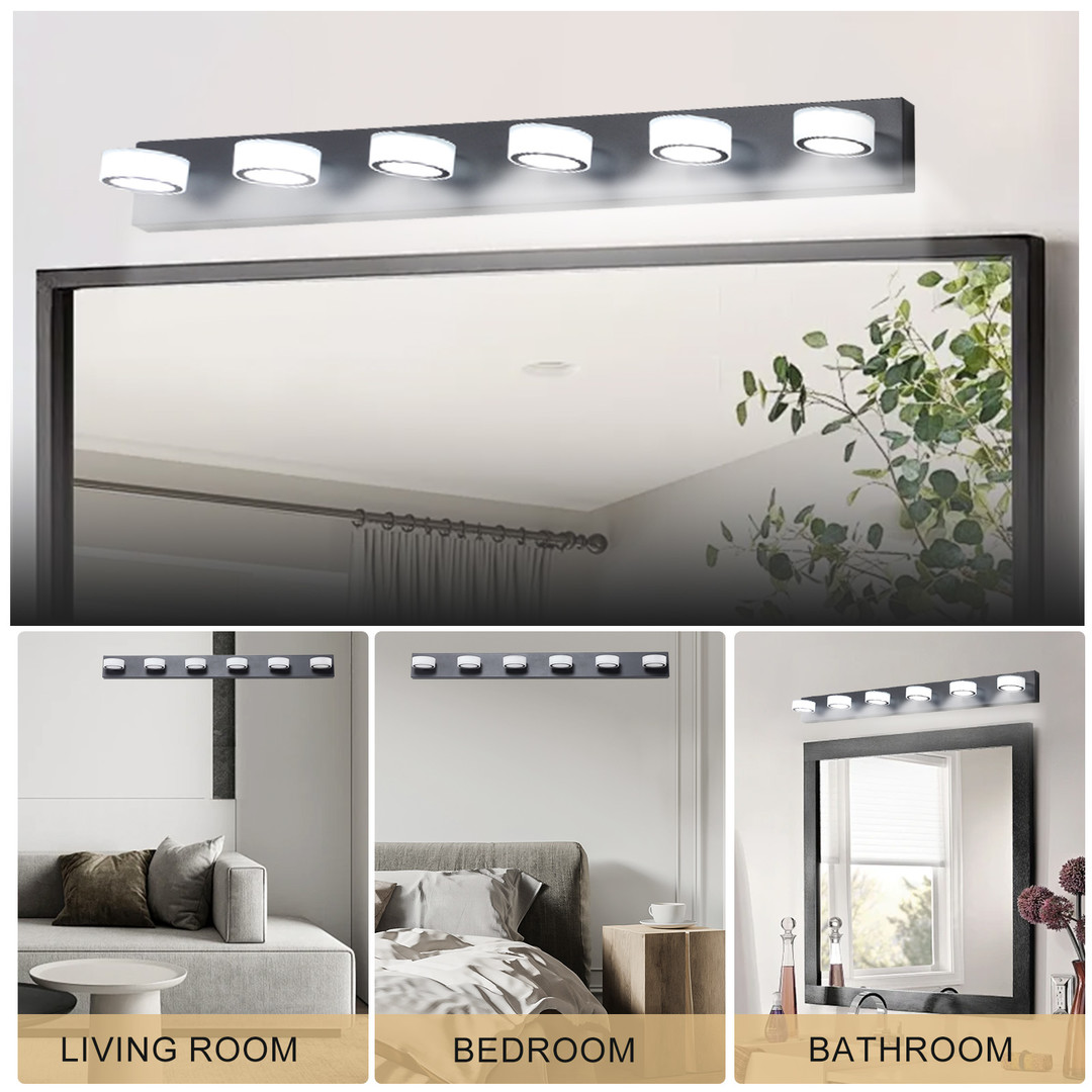 wowow black led bathroom vanity light over mirror 7