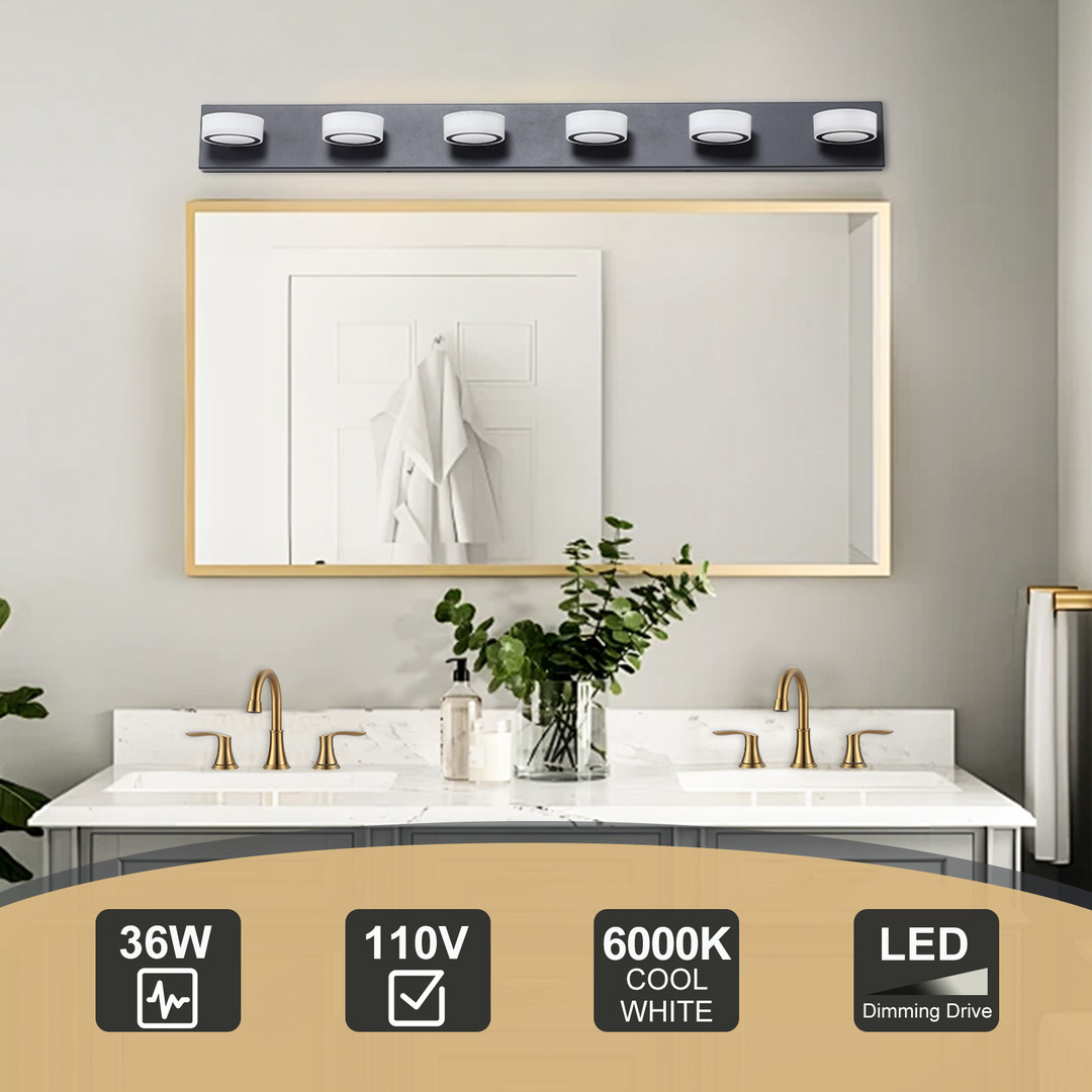 wowow black led bathroom vanity light over mirror 9